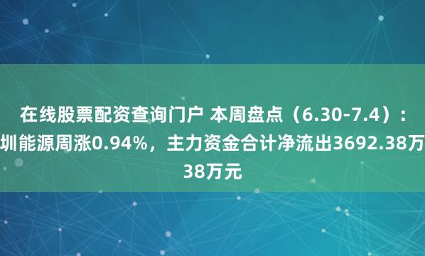 在线股票配资查询门户 本周盘点（6.30-7.4）：深圳能源周涨0.94%，主力资金合计净流出3692.38万元